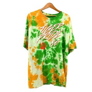 Netflix Stranger Things T-Shirt Mens 2X Tee Green Orange Tie Dye Tiger Pride 86